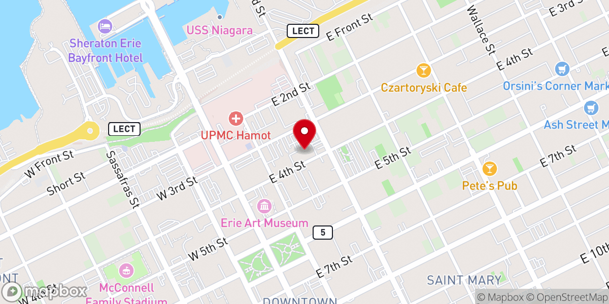 Map showing location of Saint Patrick Church