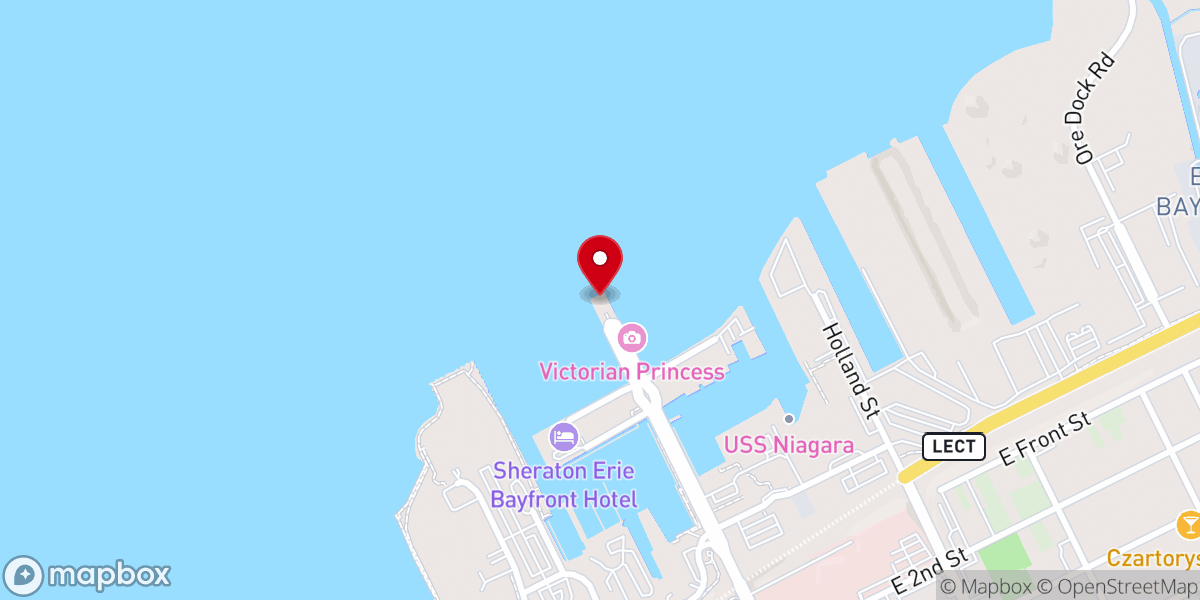 Map showing location of The Ship of Erie