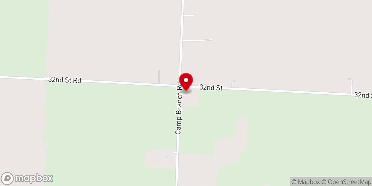 Map showing location of Camp Branch Baptist Church
