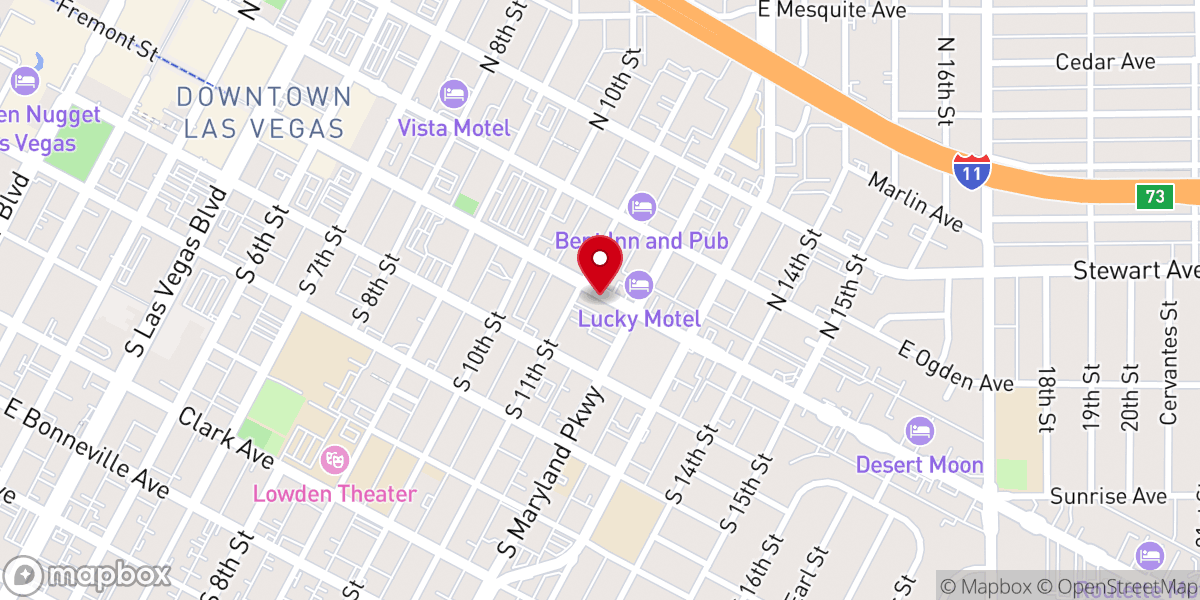 Map showing location of Sure Thing Wedding Chapel