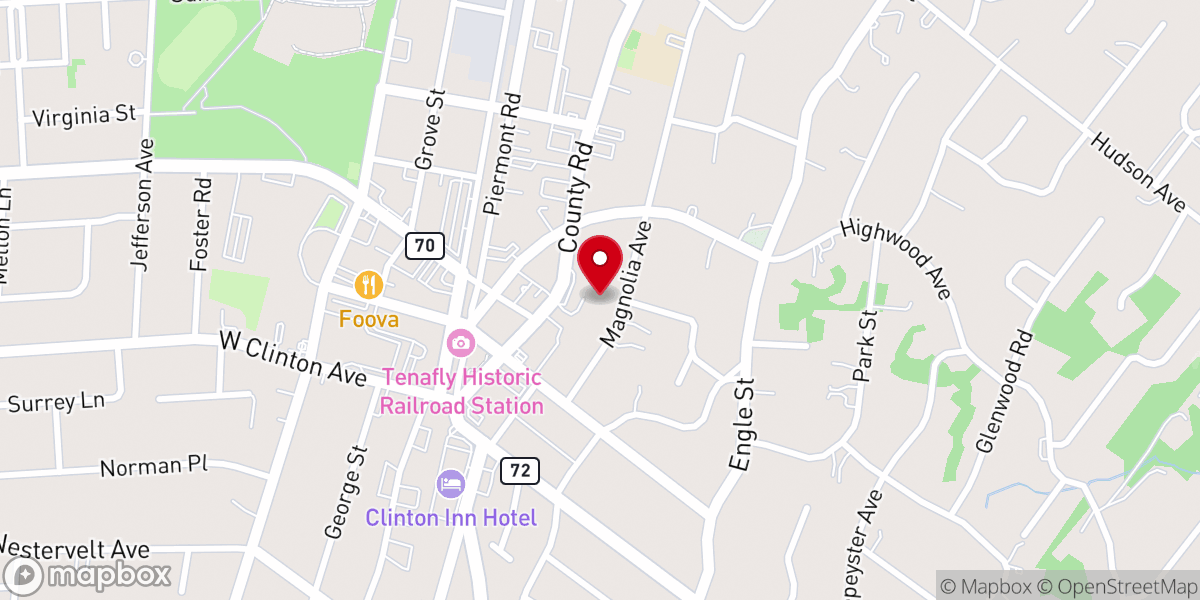 Map showing location of Presbyterian Church-Tenafly