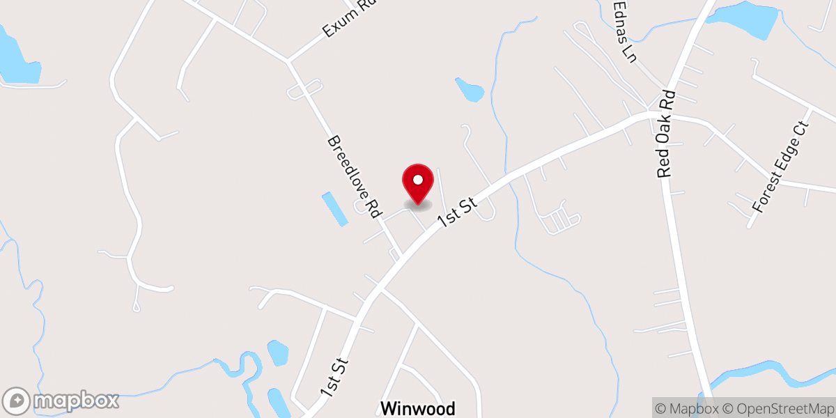 Map showing location of Ebenezer Pentecostal Holiness Church