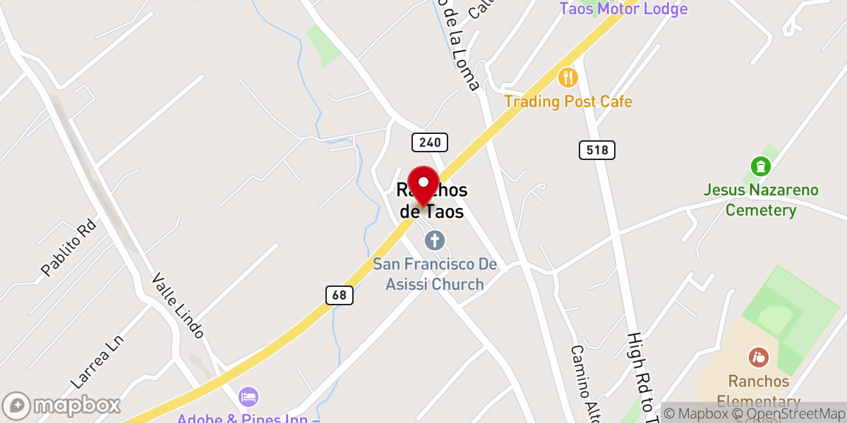 Map showing location of Chimayo Trading Del Norte