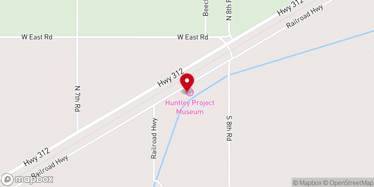 Map showing location of Huntley Project Museum