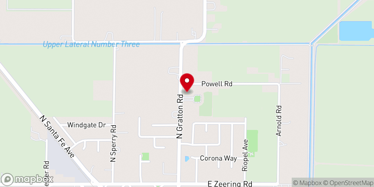 Map showing location of First Baptist Church of Denair