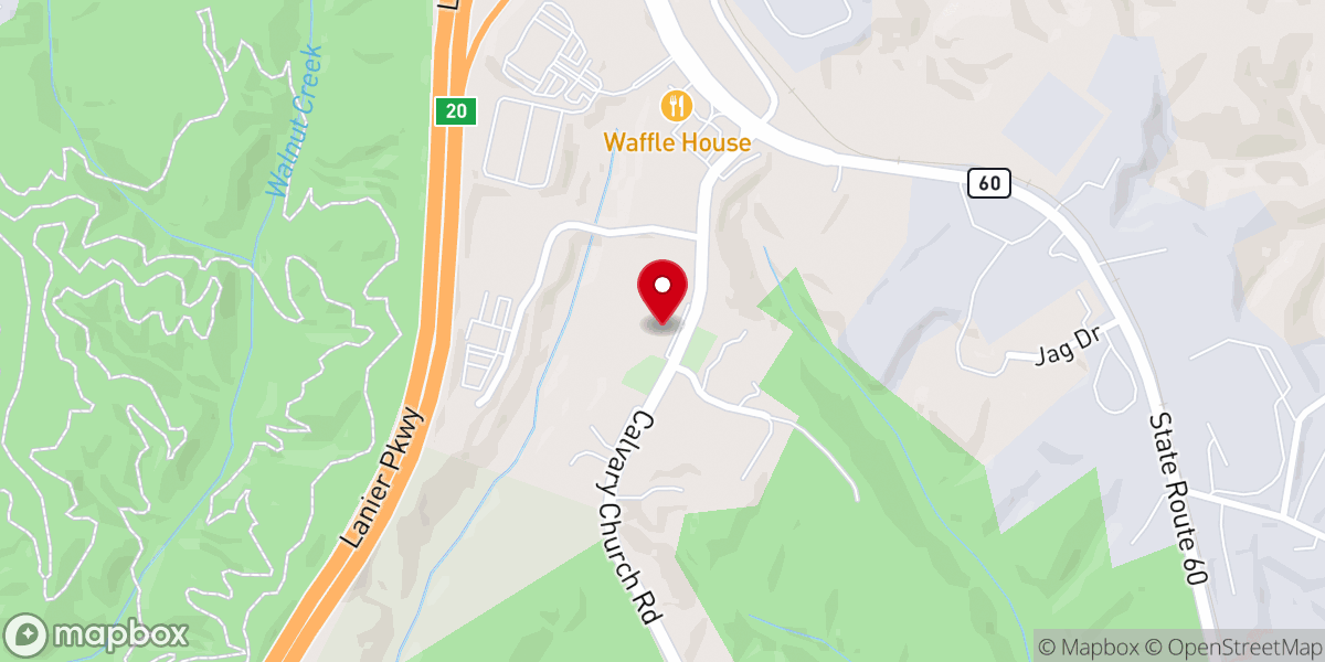 Map showing location of Calvary Baptist Church - Gainesville, GA