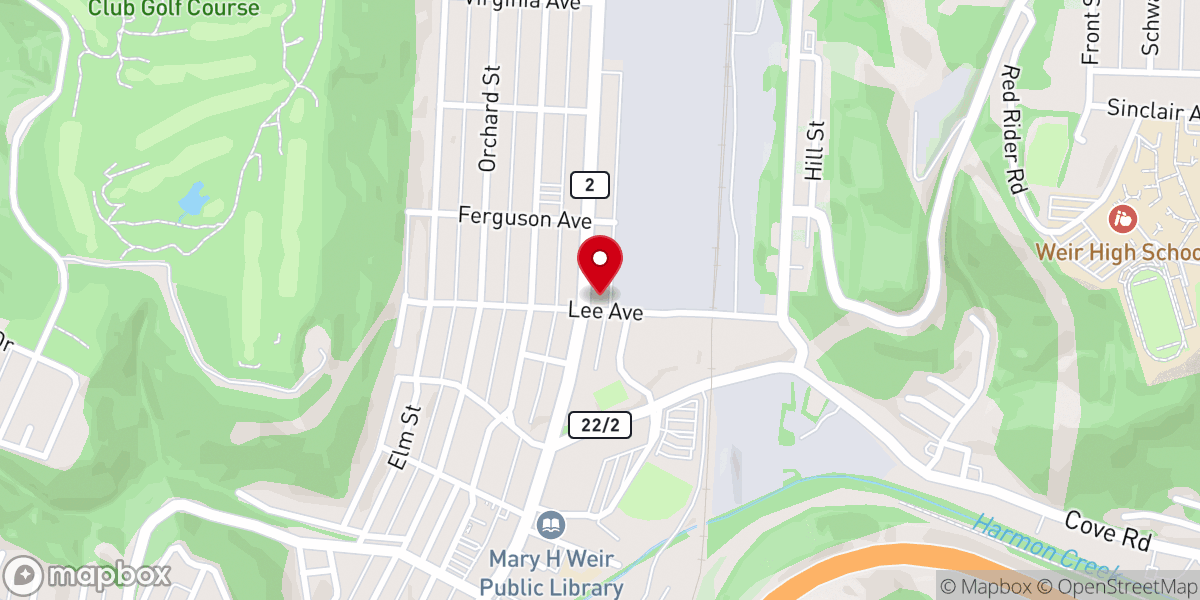 Map showing location of First Christian Church