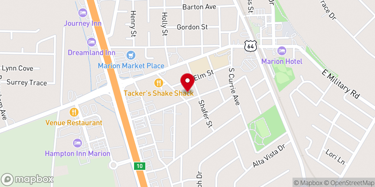 Map showing location of Restoration Life Church