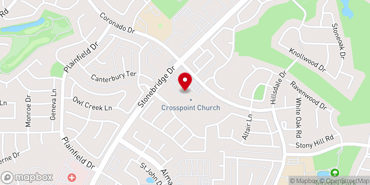 Map showing location of Crosspoint Church