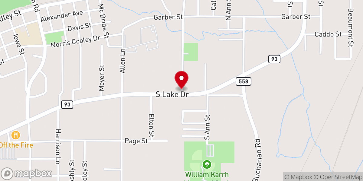Map showing location of West Texarkana Church