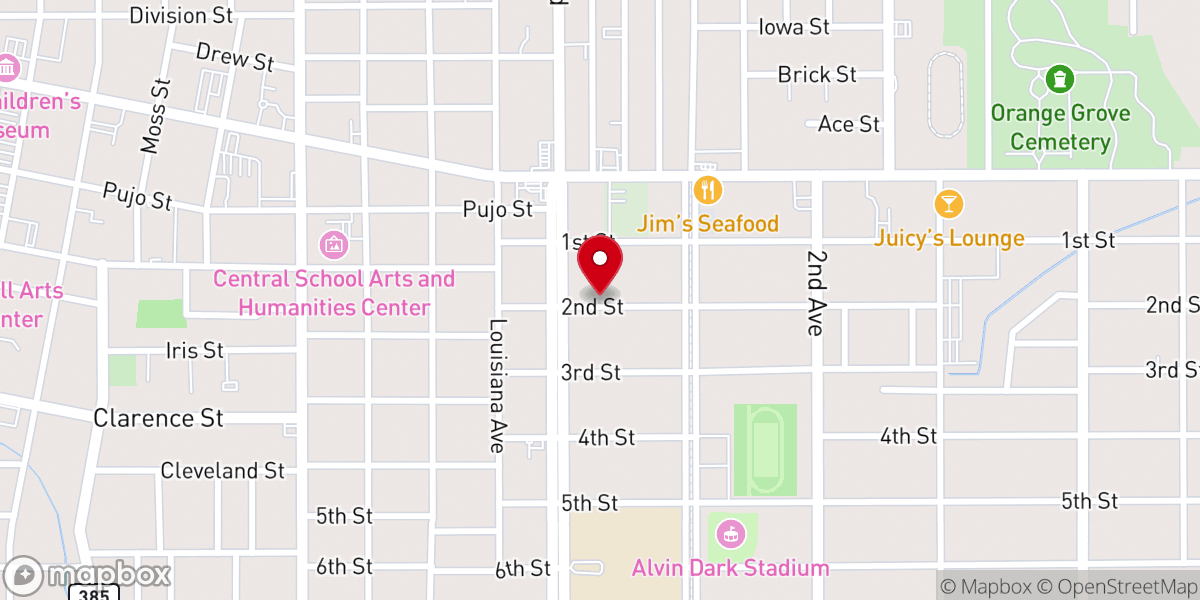 Map showing location of Catholic Charities of Southwest Louisiana - Food Distribution Center