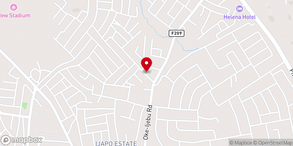 Map showing location of Redeemed Christian Church of God