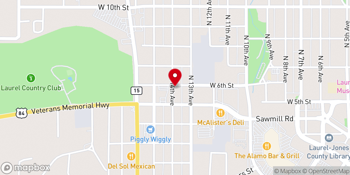 Map showing location of West Laurel United Methodist