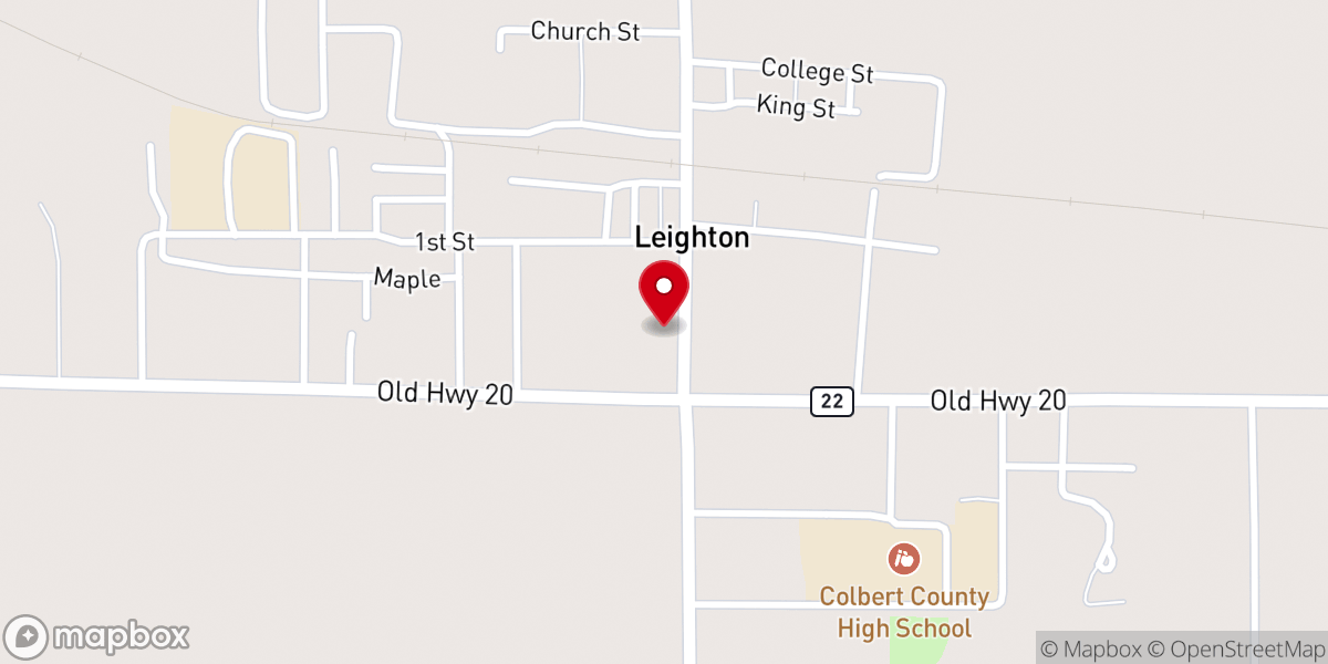 Map showing location of United Methodist Church