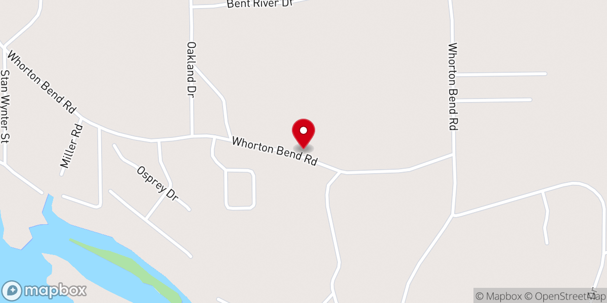 Map showing location of Whorton Bend Methodist Church