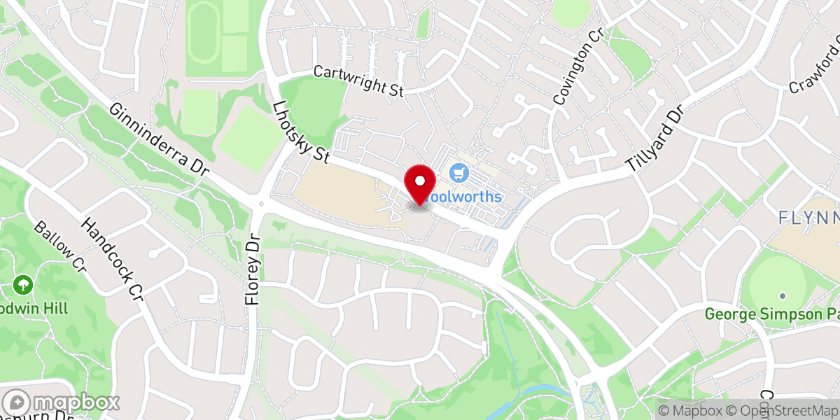 Map showing location of St Thomas Aquinas Parish, West Belconnen
