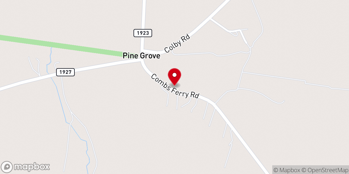 Map showing location of Salem Presbyterian Church