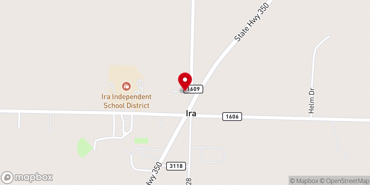 Map showing location of Ira Baptist Church