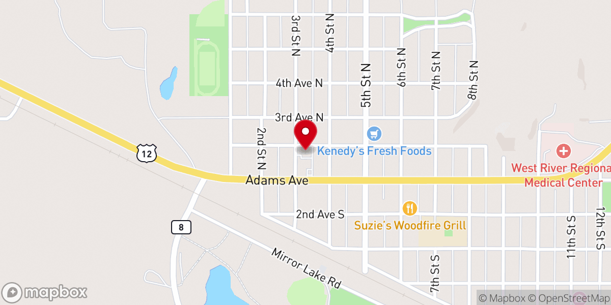 Map showing location of Assembly of God Church