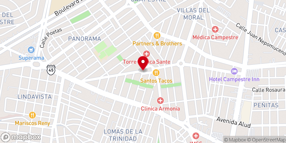 Map showing location of Parroquia Nuestra Señora de San Juan de los Lagos