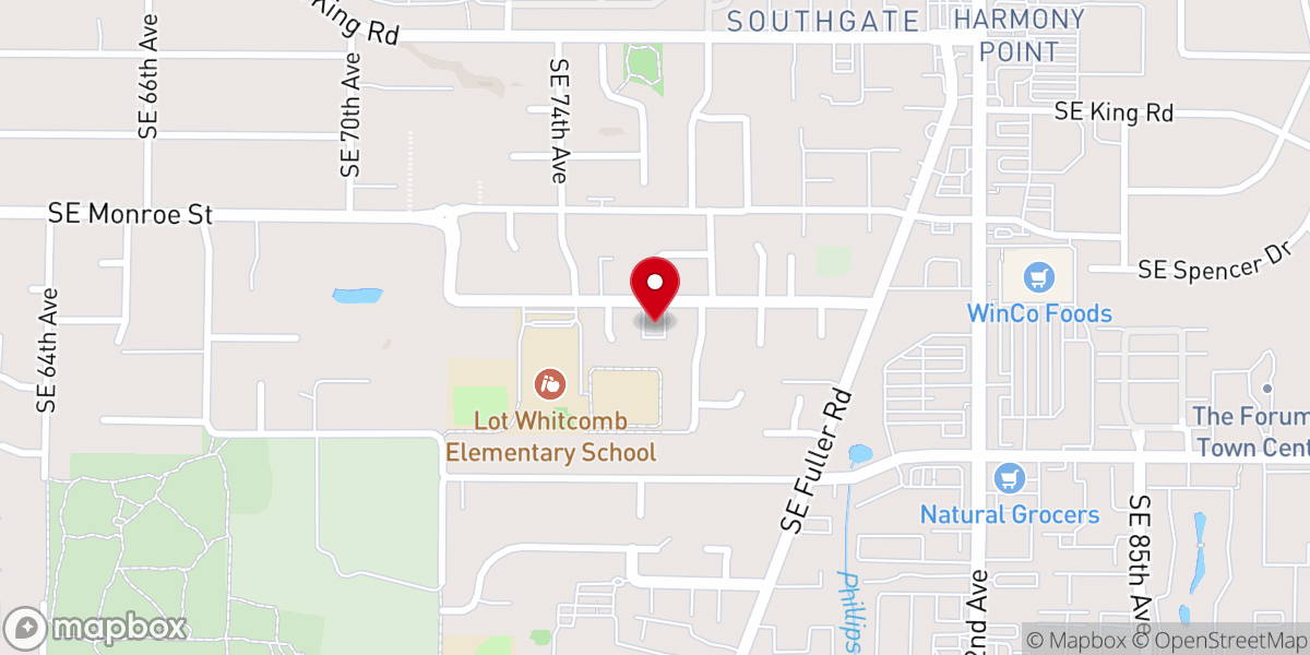 Map showing location of Thompson Road Bible Fellowship