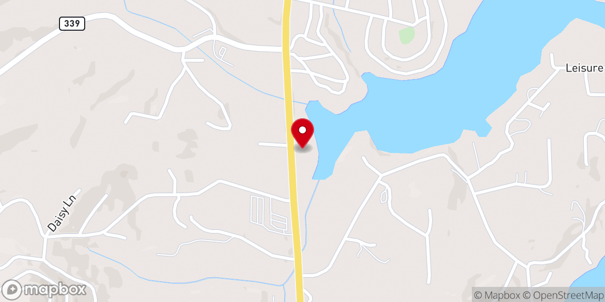 Map showing location of Woods Grove Baptist Church