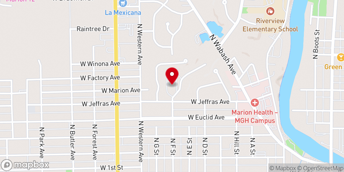 Map showing location of Marion Reformed Presbyterian Church