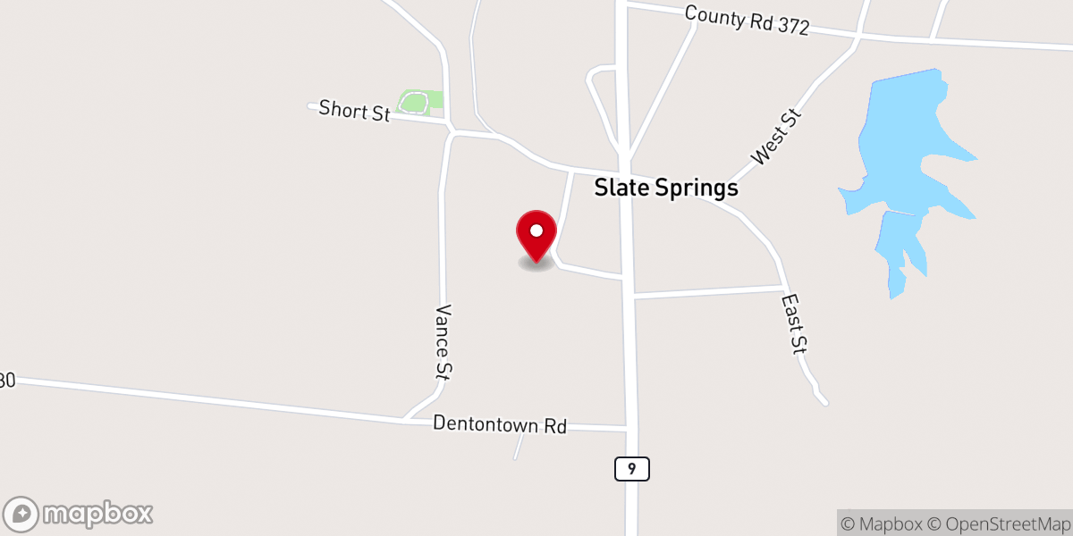Map showing location of Bethany Baptist Church
