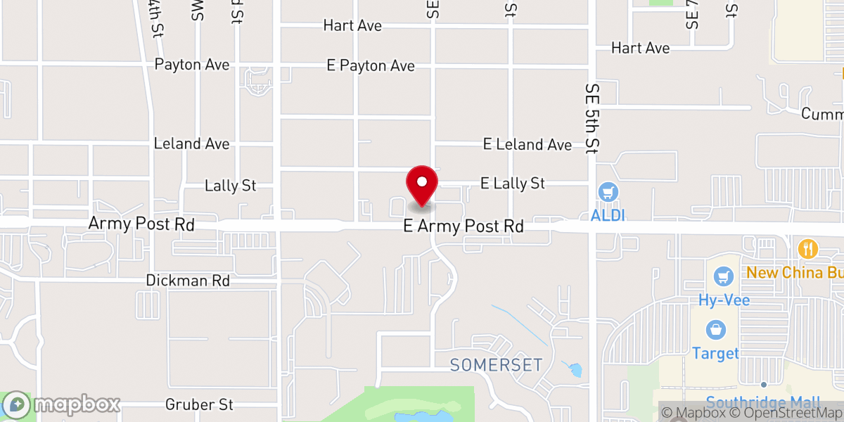 Map showing location of Fort Des Moines Church of Christ