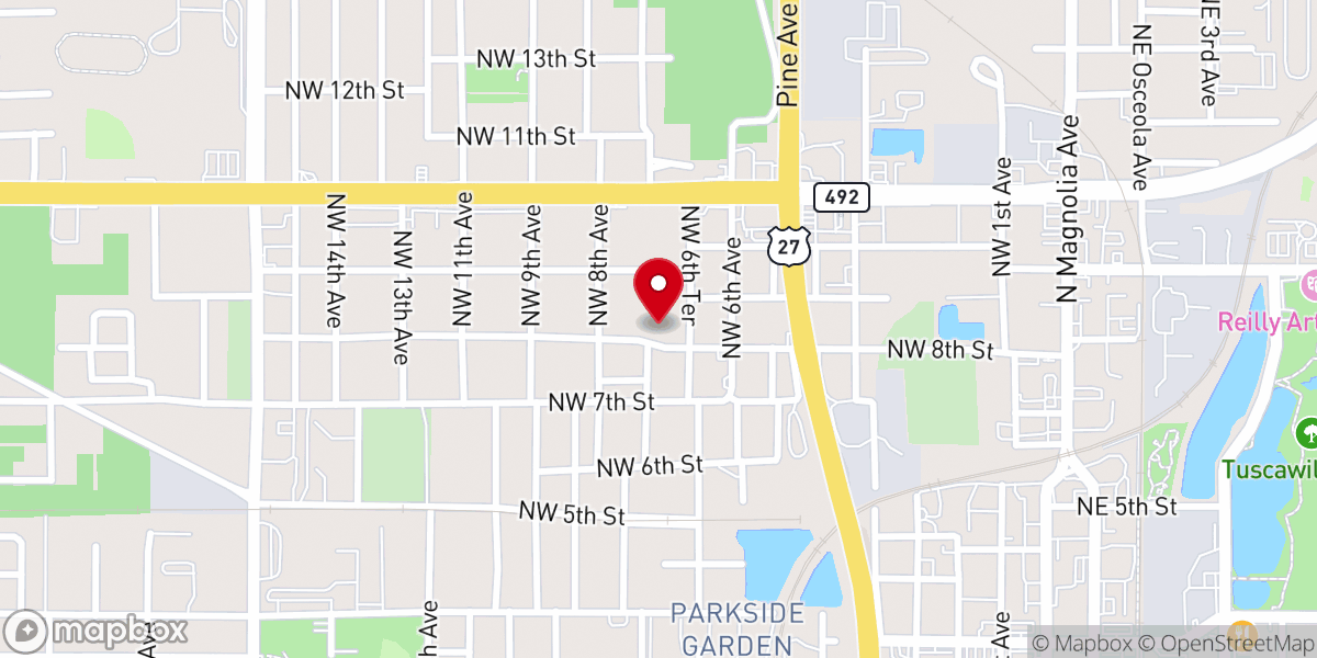 Map showing location of Eighth Street Church of God