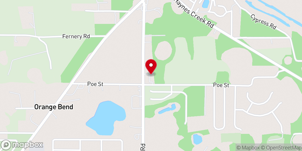 Map showing location of New Life Baptist Church