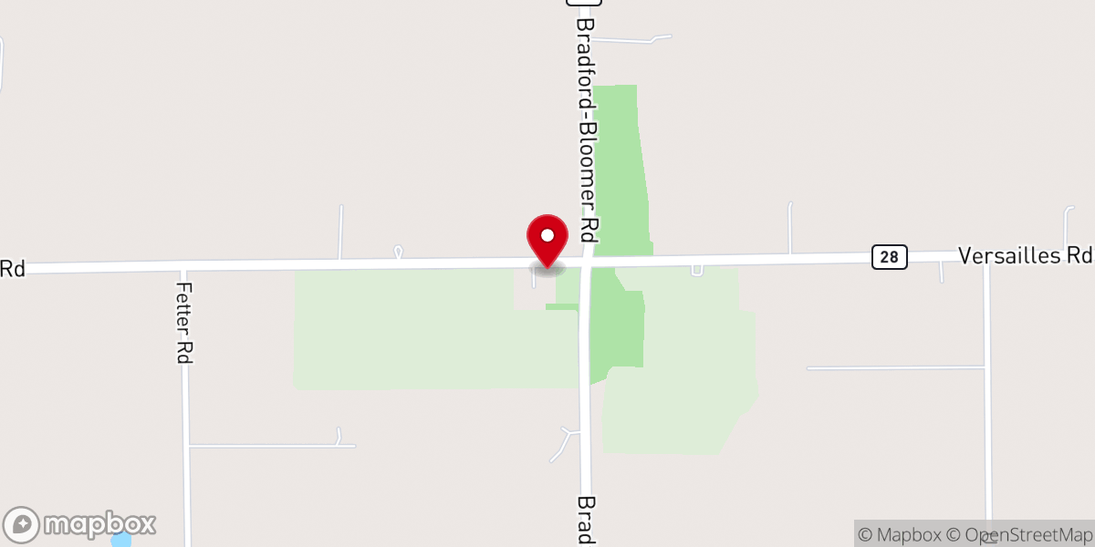 Map showing location of Friedens Lutheran Church