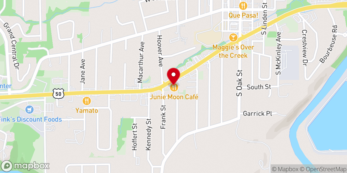 Map showing location of Junie Moon Cafe