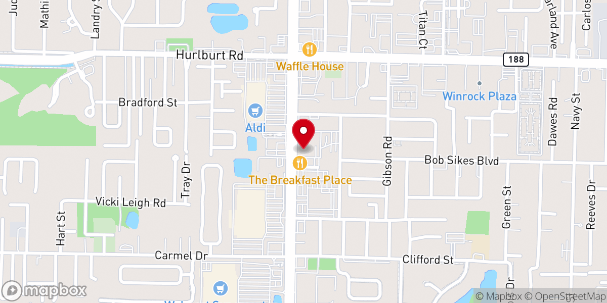 Map showing location of Wright Baptist Church