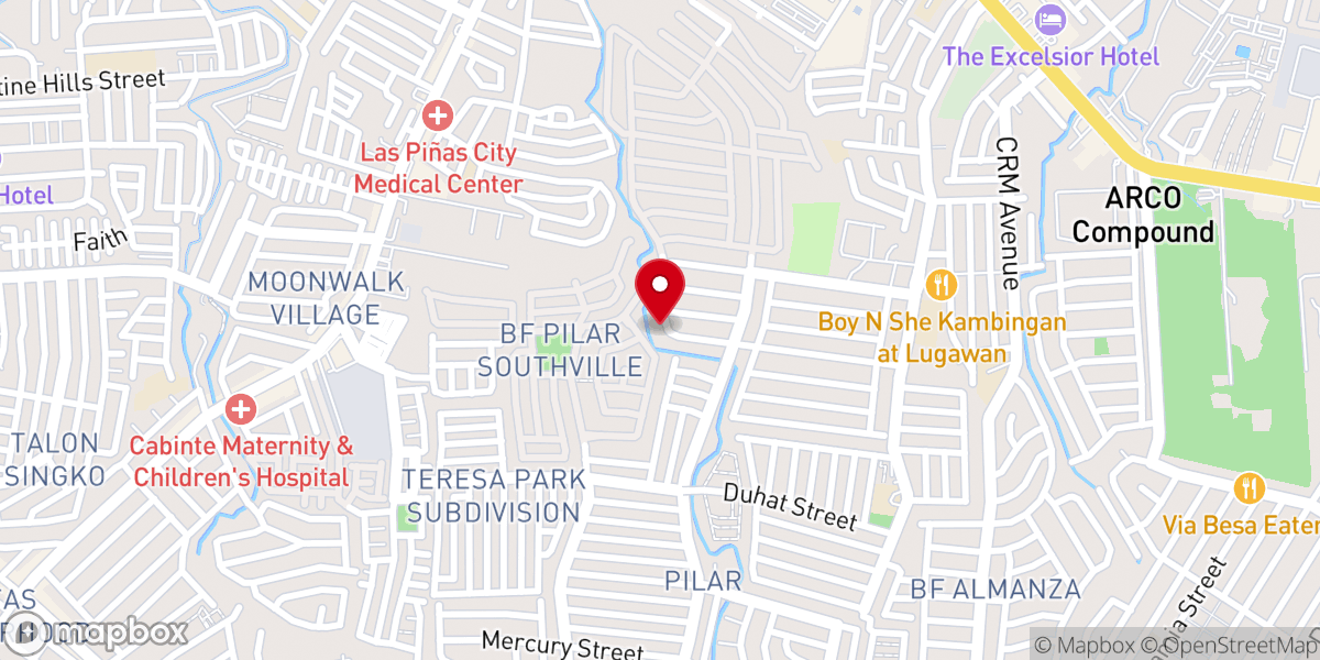 Map showing location of Community Church of Las Piñas UCCP