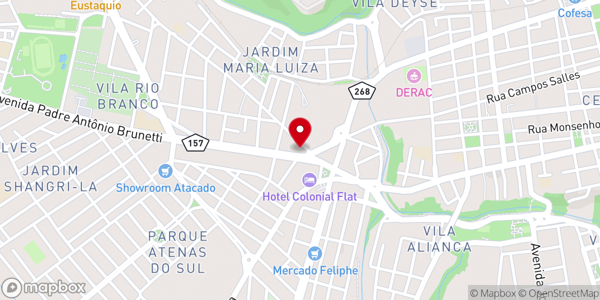 Map showing location of Paróquia São Roque