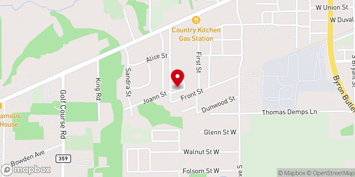 Map showing location of Little St John Missionary Baptist Church