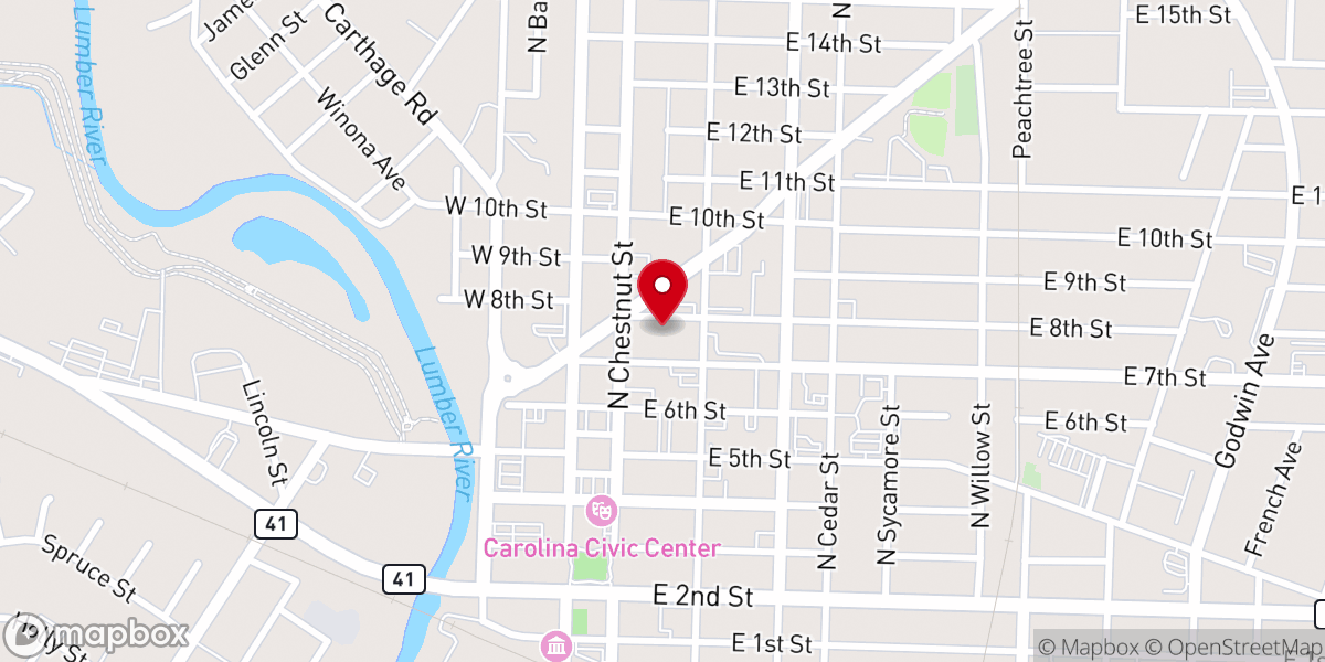 Map showing location of Chestnut Street Methodist