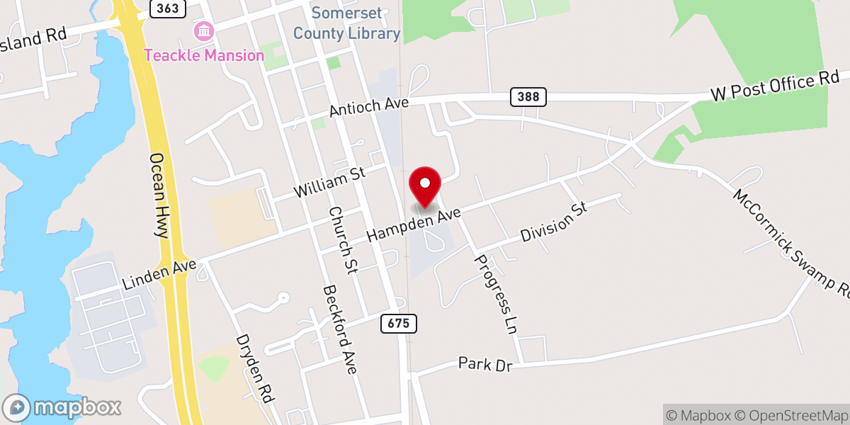 Map showing location of Catholic Charities - Seton Center - Food Distribution Center