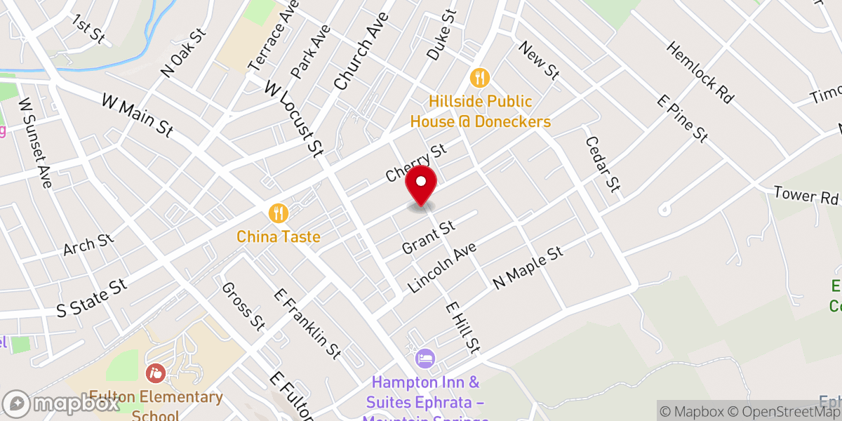 Map showing location of Washington Avenue Bible Church