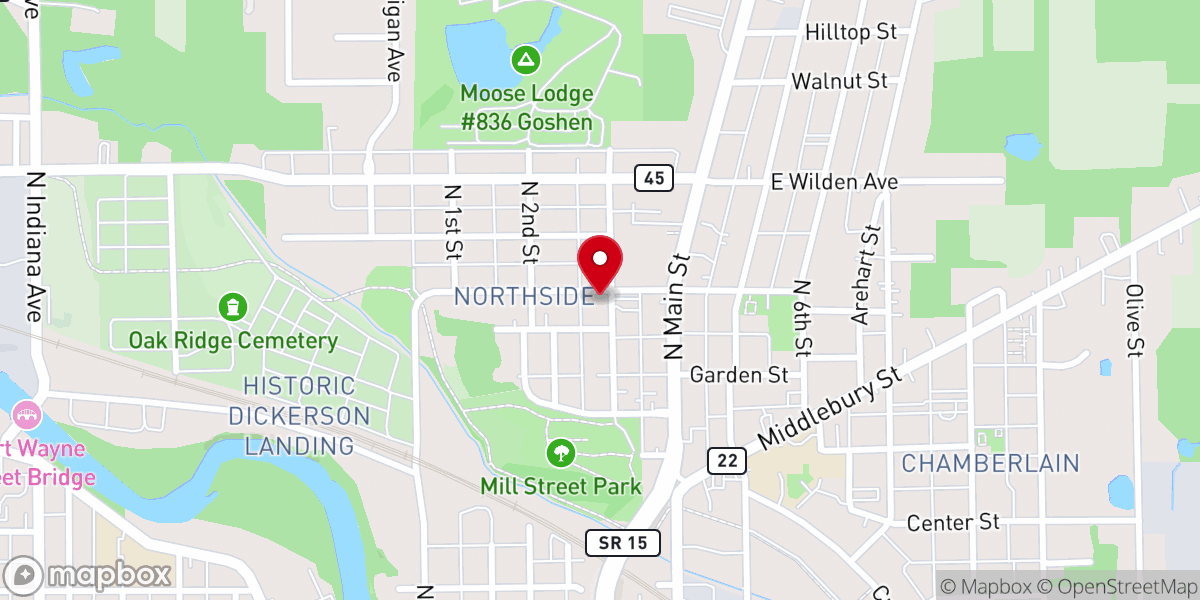 Map showing location of Praise Chapel