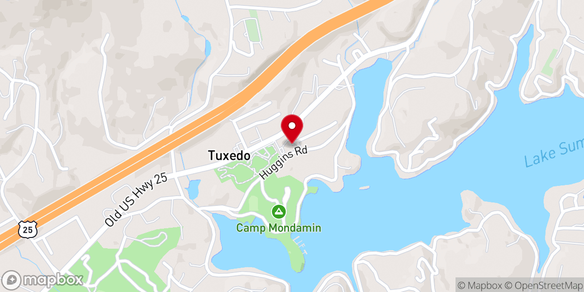 Map showing location of Tuxedo First Baptist Church