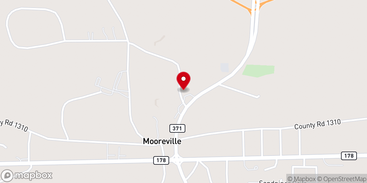 Map showing location of Mooreville Methodist Church