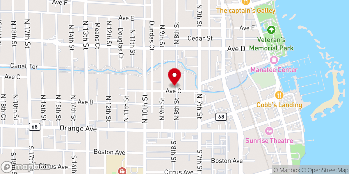 Map showing location of Mt Olive Missionary Baptist Church