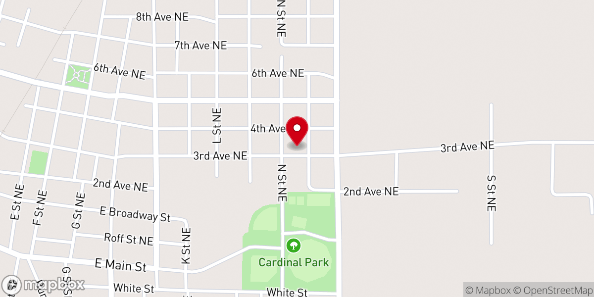 Map showing location of Tabernacle of Praise