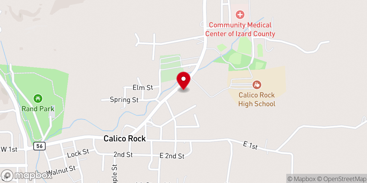 Map showing location of Cumberland Presbyterian Church