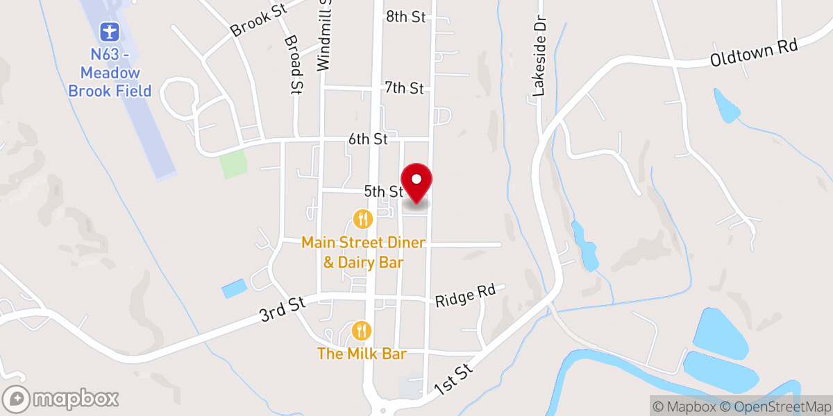 Map showing location of First Baptist Church