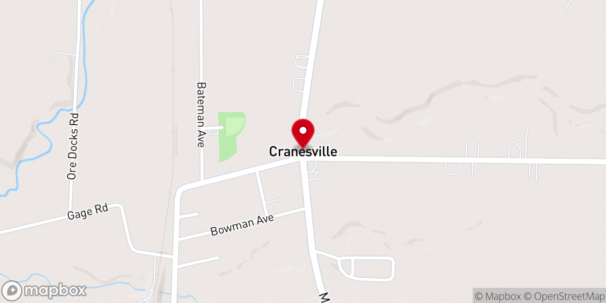 Map showing location of Cranesville