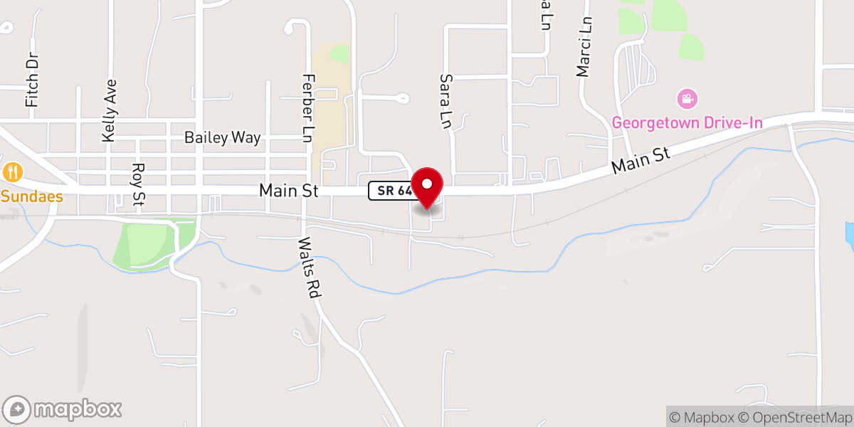 Map showing location of Georgetown Southern Baptist