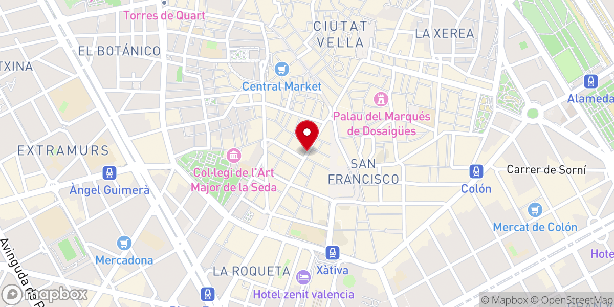 Map showing location of Antiguo Convento de San Gregorio